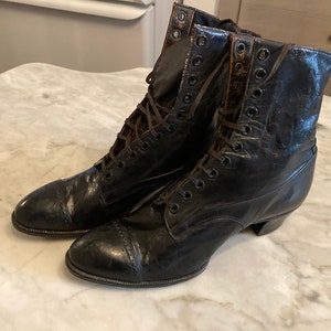 Victorian edwardian 1900s antique black button boots womens sz 2 1/2