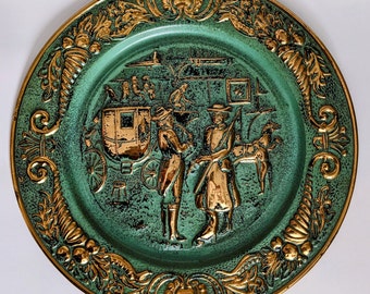 Decorazione da parete in metallo anticato / Targa in metallo da collezione vintage / Souvenir / Decorazione per la casa retrò / Targa in metallo in ottone vintage / Decorazione da parete