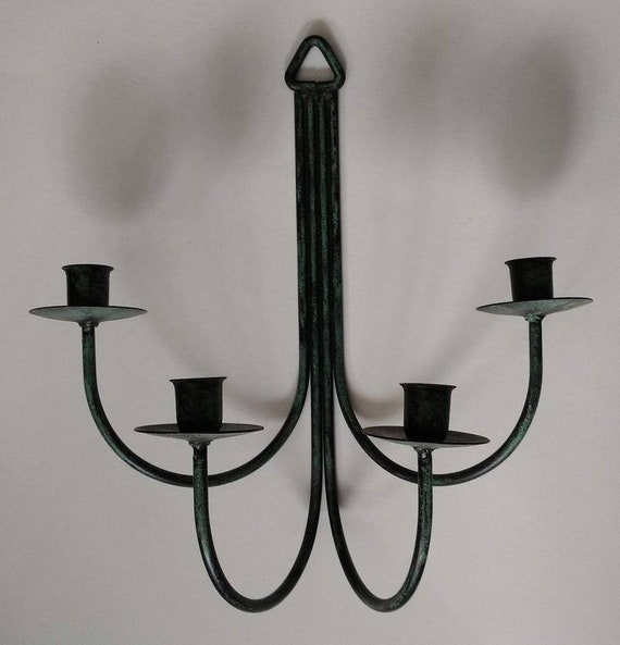 Distressed Metal Wall Decor Vintage Wall Candle Holder Etsy