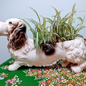 Mid Century Vintage Ceramic Planter / Ceramic Dog Planter / Succulent Planter / Vintage Planter / Air Plant Pot / Vintage  Pottery