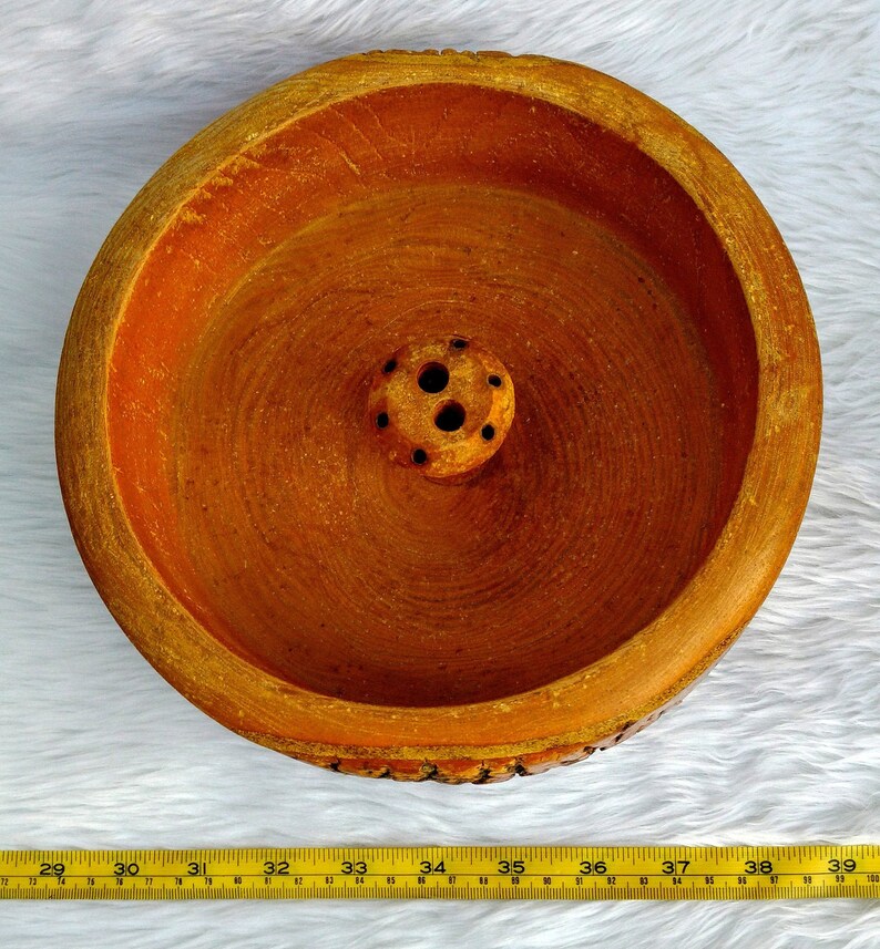 Antique Wooden Nut Bowl / Antique Live Edge Log Nutcracker Dish / Holiday Nut Bowl Centerpiece