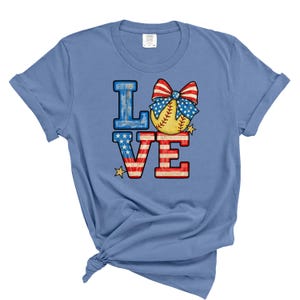 LOVE Softball Tshirt | Girls Softball Tee | Comfort Colors TShirt | Softball Tshirt | Sports Tee | Matching Tshirts