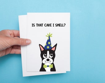 Boston Terrier Birthday Card, Dog Birthday Card, Birthday Card with Boston Terrier