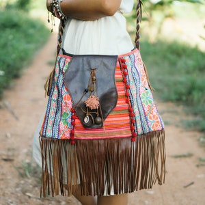 Unique Bohemian Fringe Crossbody Bag Hmong Hill Tribe - Etsy
