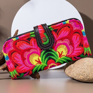 Limited edition of Embroidered Vintage Tribal BOHO wallet clutch purse Butterfly