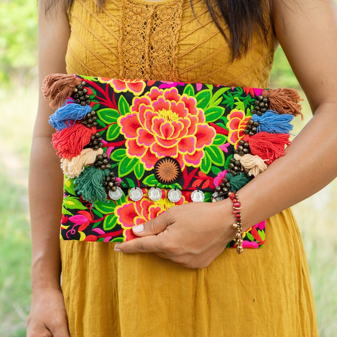 Hmong Clutch Bag Embroidered Clutch Bag Flower Clutch Bag Etsy