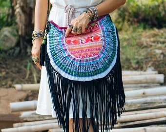 Handcrafted Hippie Crossbody Bag With Hmong Hill Tribe | Etsy