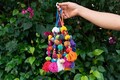 Colorful Cotton Pompoms Decor, Bohemian Hanging Accent, Bag Accessory, Door & Car Mirror Decoration - AC6MUL product logo