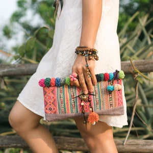 Handcrafted Purse for Women With Vintage Hmong Embroidered, Crossbody ...