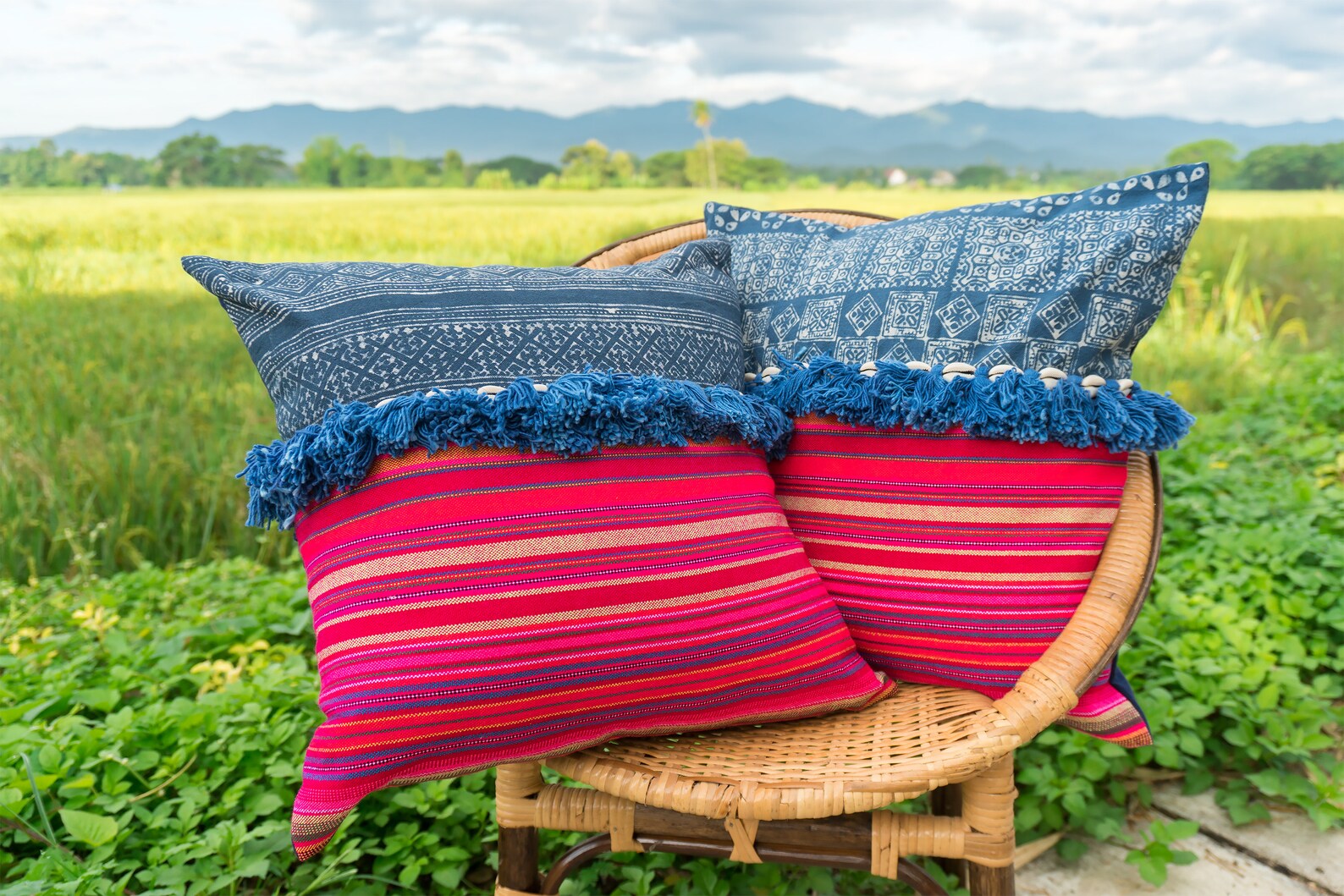 18x18 One of a Kind Pillow Cases Hmong Pillow Cover Boho Etsy