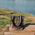 Handcrafted Embroidered Tote Bag, Hmong Hill Tribe Bag from Thailand - BG312BLAB2FS product logo