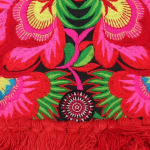 Bloemkwasten clutch bag/iPad houder met Hmong stammen geborduurde stof, Boho clutch bag, festivaltas in rood BG0040-01-RED afbeelding 8