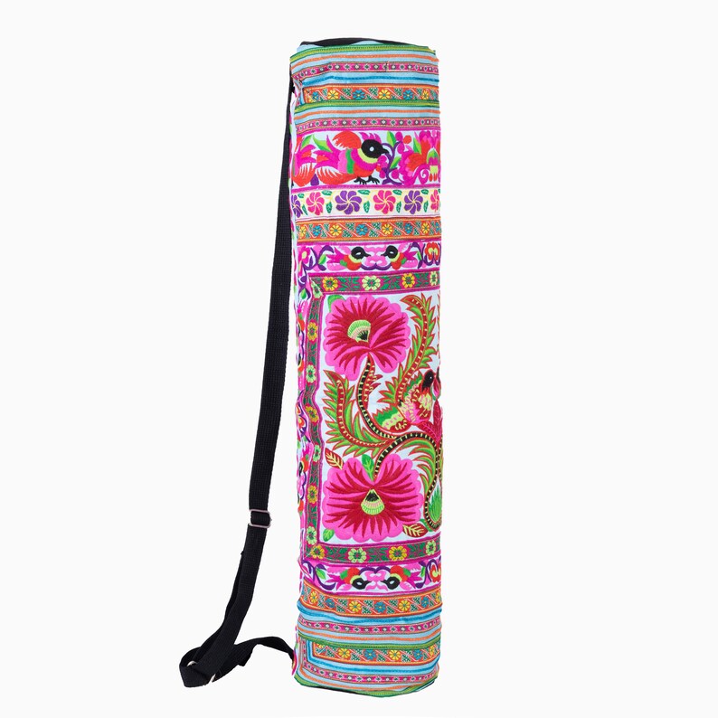 Handmade Yoga Mat Bag Tribal Hmong Embroidered Thailand Women Etsy