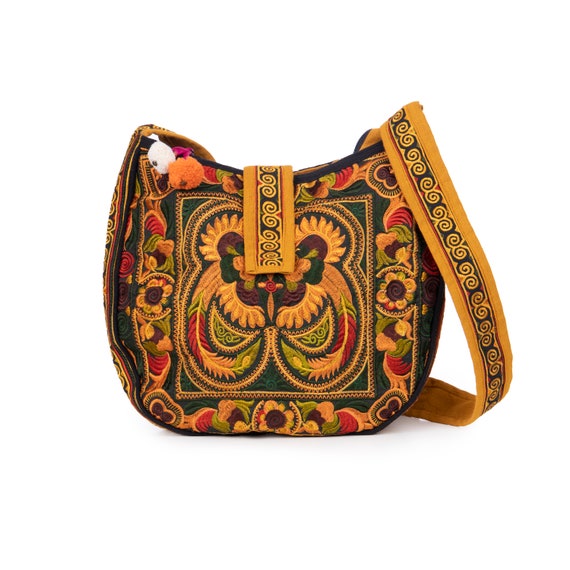 Embroidered crossbody bag hot sale