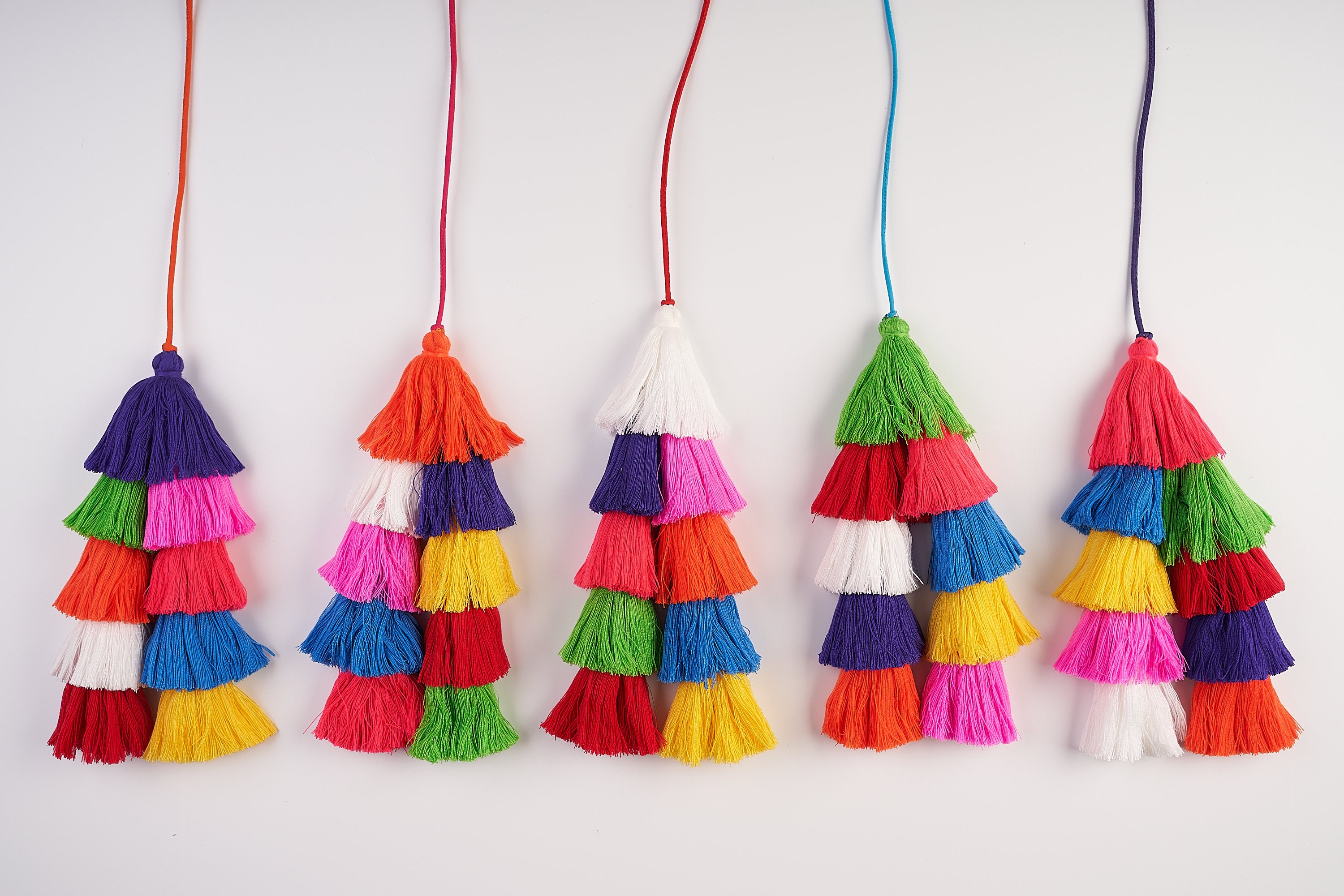 Colourful Tassels Zipper Charm for Bag, Unique Pom Pom Tassels