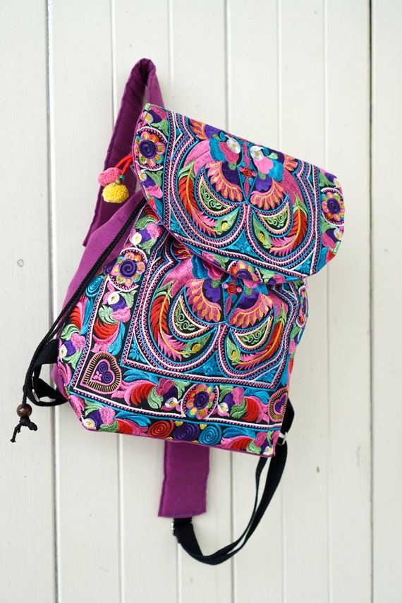 Unique Backpack With Bird Pattern Hmong Hill Tribe  display picture 3