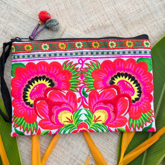 Mexican Morral Bag. Floral Embroidered Bag. Traditional Embroidered Purse  With Tassel. Colorful Mexican Bag. Floral Purse. - Etsy