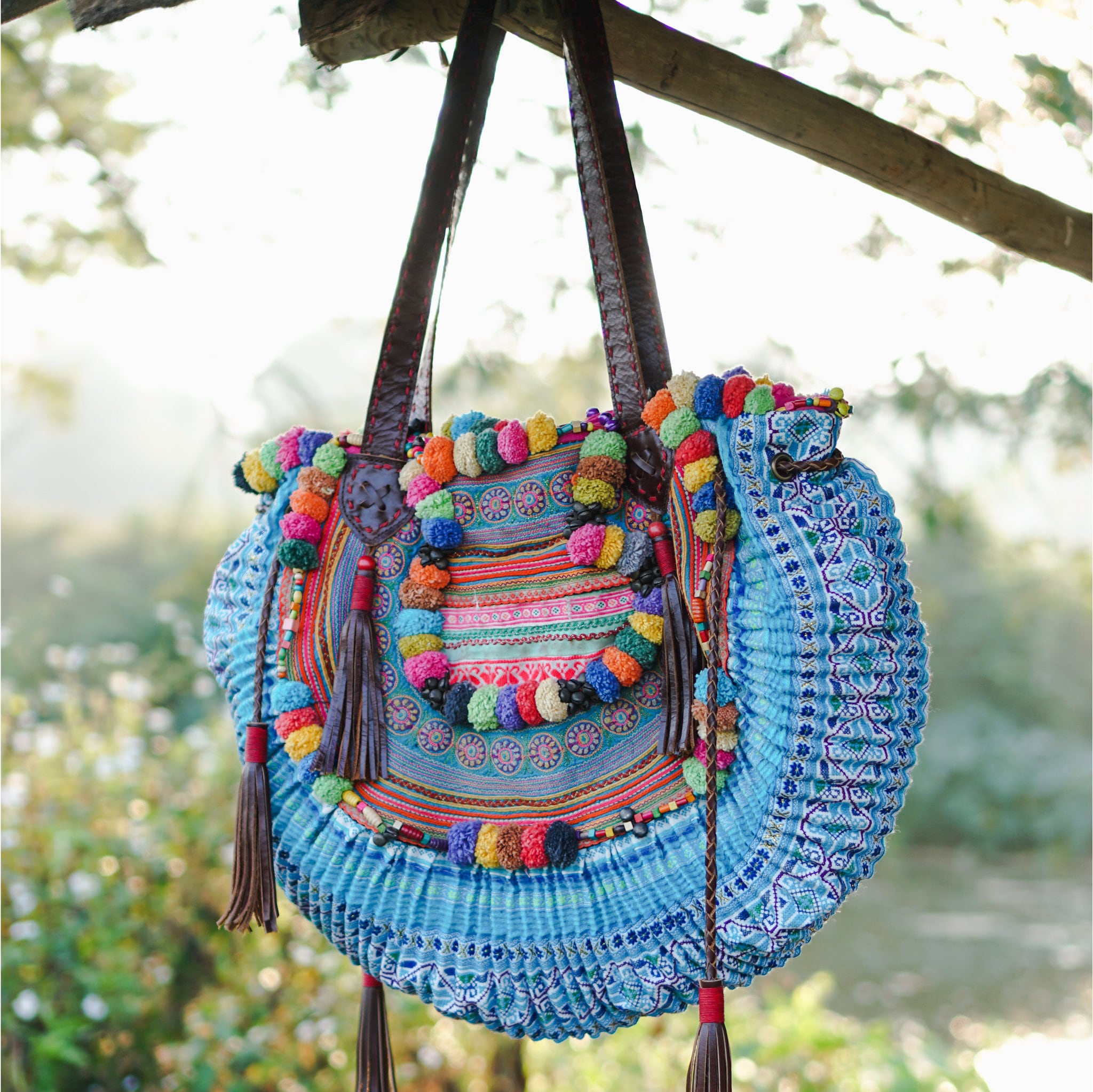 HALF MOON Unique Women's Shoulder Bag With Leather Strap