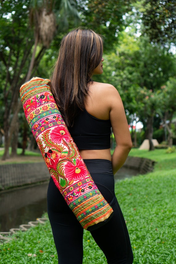 Buy Handcrafted Embroidered Yoga Mat Bag for Women Yoga Bag for Mat in Yellow Hmong Yoga Mat Bag From Thailand BG316YELH Online in India Etsy