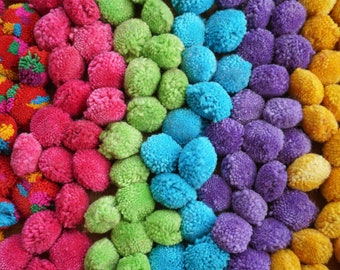 100% Baumwolle Garn Pom Poms 1 Zoll, Pompon Ball, Garn Ball, Dekoration Party, Schmuck machen, Multi Color Pom Poms - DY1