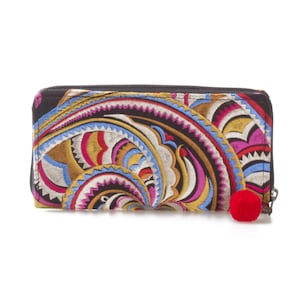 Beautiful Boho Wallet, Women Purse With Hmong Hill Tribe Embroidered ...