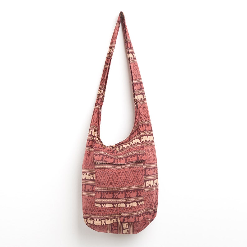 Hippie Sling Crossbody Bag with Thai Elephant Pattern Fair Etsy