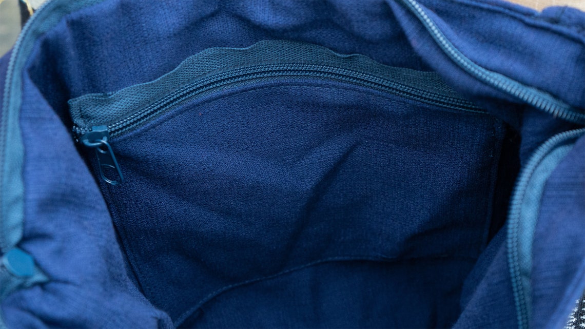 Navy Thai Woven Crossbody Bag With Pompoms Tribal Round Etsy