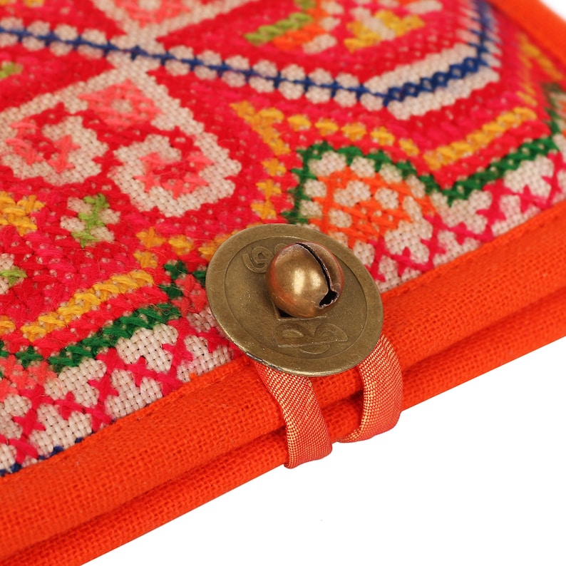 Orange Passport Covers With Handmade Hmong Tribe Embroidery Etsy
