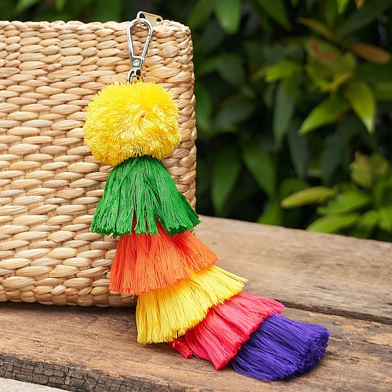 Pom pom tassel keyring hotsell