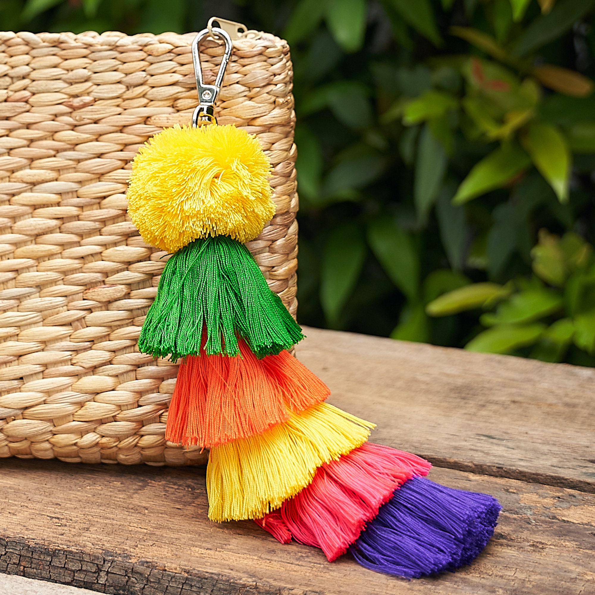 Colourful Tassels Zipper Charm for Bag, Unique Pom Pom Tassels