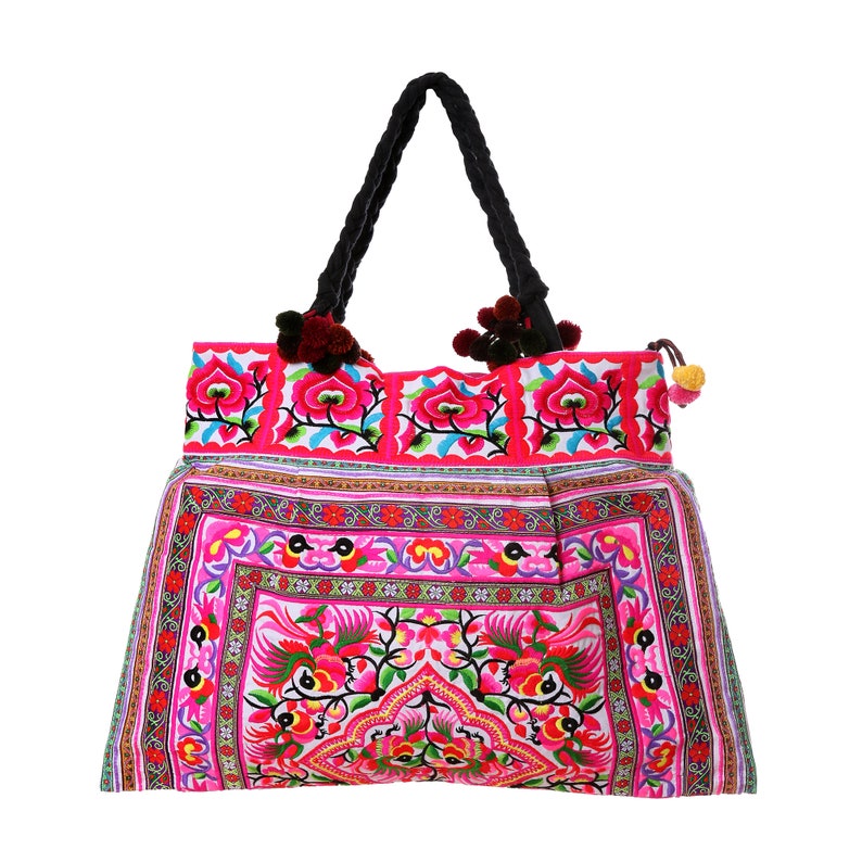 Peacock Hill Tribe Tote Bag Large Size With Hmong Embroidery - Etsy
