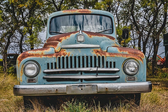 Blue International Truck Vintage Farm Truck