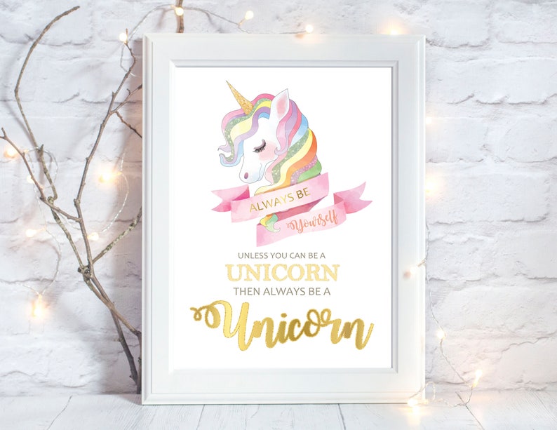 Unicorn Poster Print A4 260gsm