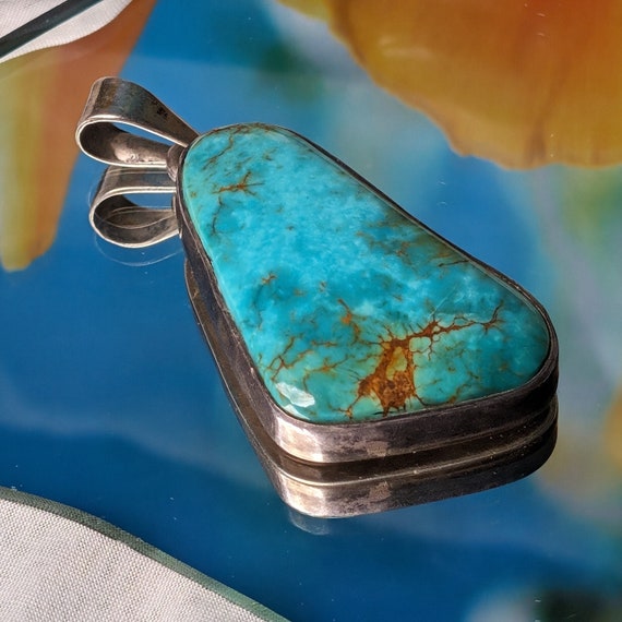 Turquoise Sterling Silver Pendant - image 1