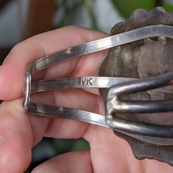 Hopi Turquoise Cuff Bracelet, Sterling Silver - image 4