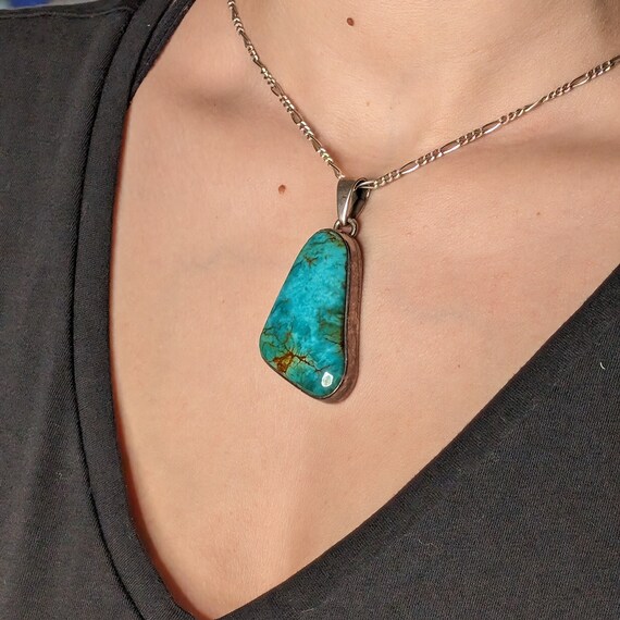 Turquoise Sterling Silver Pendant - image 2