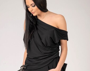 Off Shoulder Blouse, Cocktail Top, Blouses for women, Summer jersey top, Sleeveless Top, Minimalist Top, Tank Top, Blouse for an event