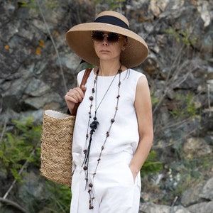 Minimalist White Linen Top, Linen Tank Top, Sleeveless Blouse, Summer Linen Top, Linen Clothing, Linen Blouse, LINEN Basic top for Women