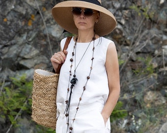 Minimalist White Linen Top, Linen Tank Top, Sleeveless Blouse, Summer Linen Top, Linen Clothing, Linen Blouse, LINEN Basic top for Women