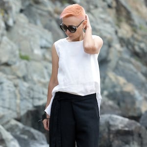 Asymmetrisches Tank Top Ärmellose Minimalistische Bluse