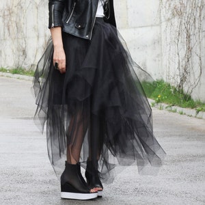 Langer Maxi-Tüllrock - Eleganter Lagenrock für Frauen, Hochzeitsgast Formelles Outfit