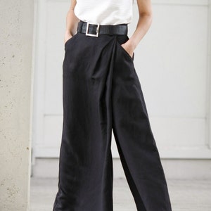 NEW/ Trousers women/ Pants women/ High waist trousers/ Wrap cotton pants/ Loose pants/ Pants skirt/ Elegant skirt pants/ Pants with pockets