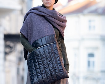 Wool Scarf with Pocket – Handmade Winter Muff Cloak, Warm Oversized Scarf for Women