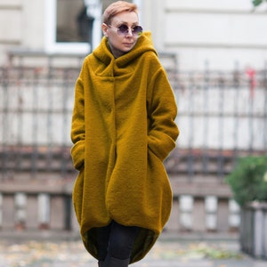 Mustard hooded coatigan on sale