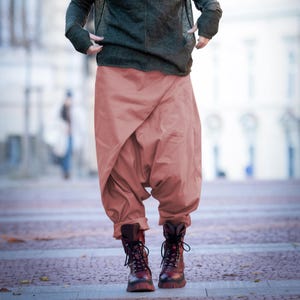Loose Fit Denim Jeans, Unisex Harem Pants with Drop Crotch, Handmade Baggy Style