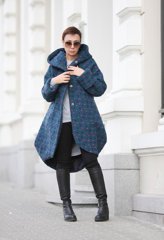 Coat for women Hooded coat Coat with pockets Winter coat | Etsy