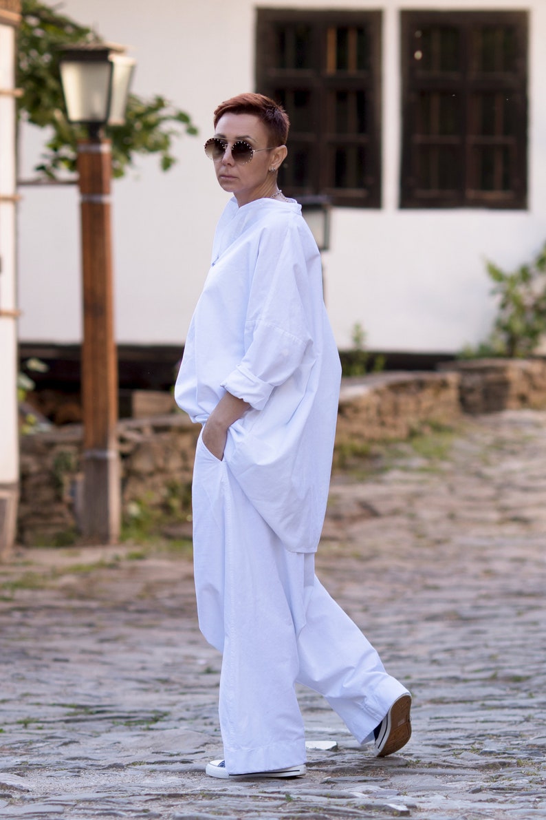 Oversize Linen Blouse, Linen Shirt for Women, Loose Linen Top, Long Sleeve Top, Blouses Women, White Linen Shirt, Linen Tunic, Shirt Dress image 9