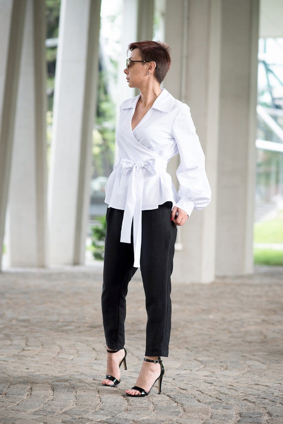 Linen Kimono Top/ Linen Blouse With 