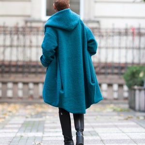 Coat for women/ 100% Wool coat/ Hooded coat/ Winter coat/ Extravagant coat/ Plus size/ Designer coat/ Jacket/ Hooded cardigan/ High quality image 5