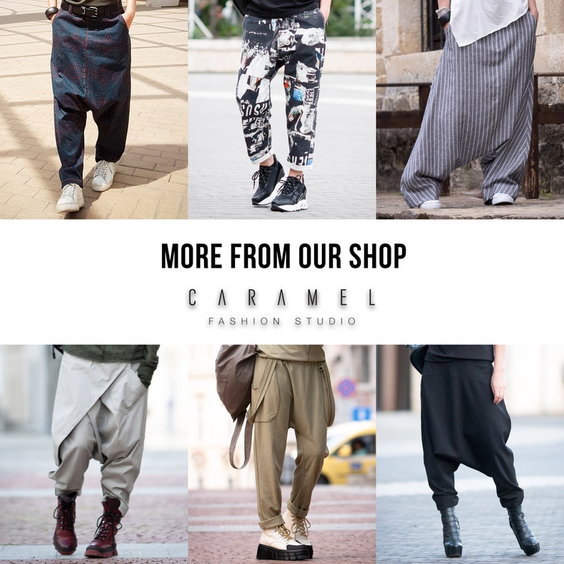 Harem Pants Women Men/ Unisex Drop Crotch Pants/ Denim Pants/ Hippie Pants/ Baggy Pants/ Boho Pants/ Cotton pants/ Yoga Pants/ Jeans/ Pants image 7